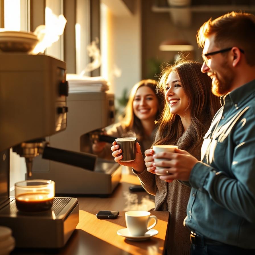 Collègues partageant une pause café conviviale au bureau